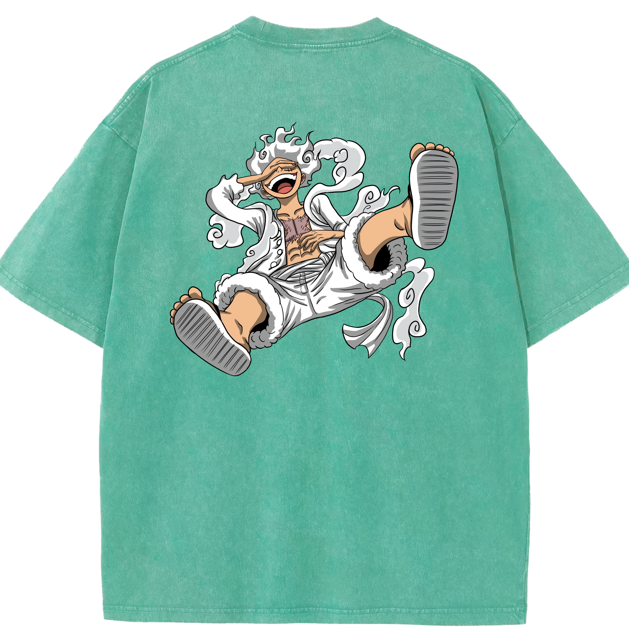 ワンピース モンキー・D・ルフィ ONE PIECE Monkey D. Luffy 綿100% ヴィンテージ風 半袖Tシャツ（背面プリント）